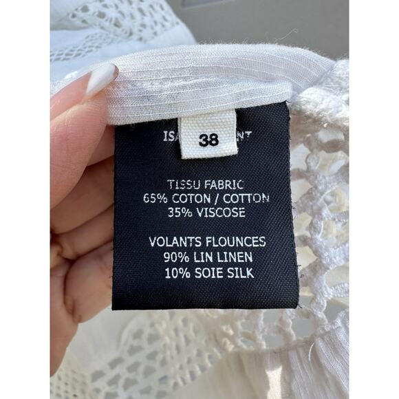 Isabel Marat Etoile White Boho Lace Crochet Blouse Top Sz 38 /M Romantic Cottage - Picture 6 of 13